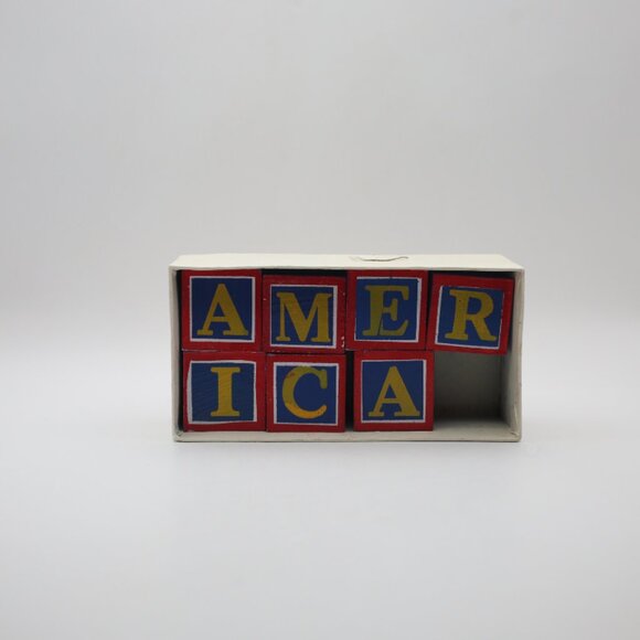 Vintage Wooden Terry's Village Uncle Sam America Blocks - Picture 5 of 6